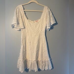 Showpo White Floral Embroidered Mini Dress